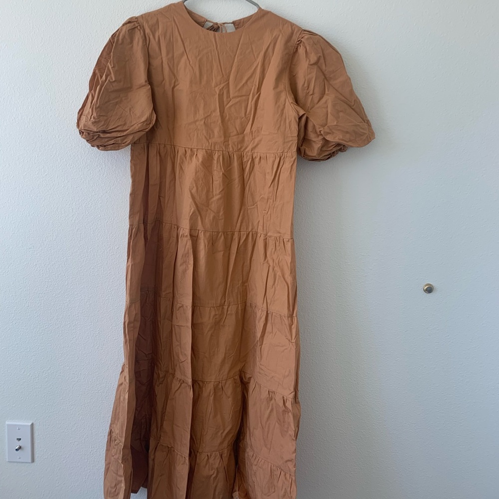 Faithfull the Brand Jayme midi dress plain caramel